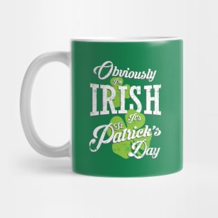 Obviously I'm Irish, St Patricks Day Party Retro Design Mug